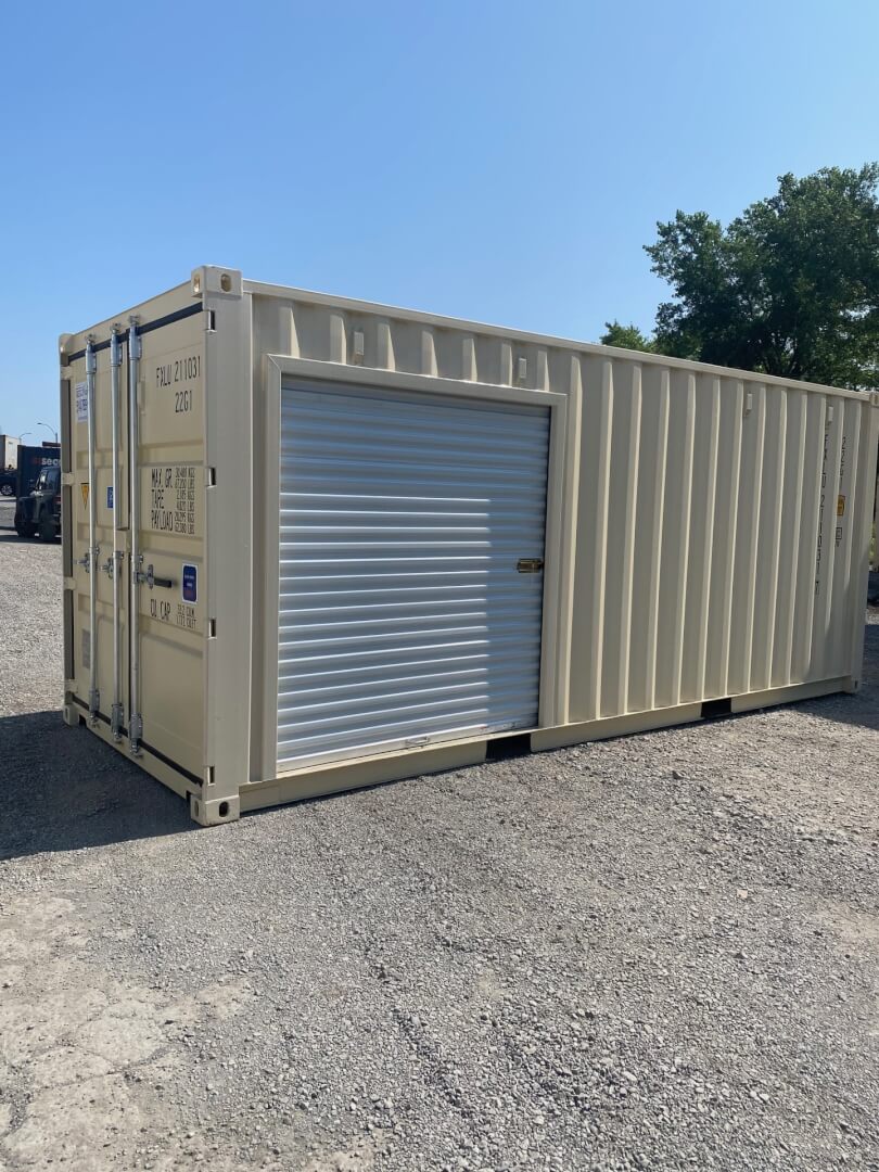 Modified 20' container model with roll-up door